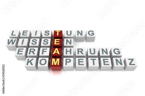 Illustration: Team-Würfel Rot weiß Team-Würfel Rot weiß