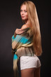 Beautiful makedup girl isolated on black with long hair Beautiful makedup girl isolated on black with long hair
