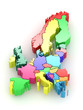 Three-dimensional map of Europe. 3d Three-dimensional map of Europe. 3d