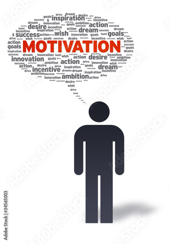 Illustration: Paper Man with motivation Bubble Paper Man with motivation Bubble