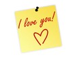 i love you post it