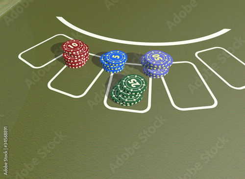 Illustration: Poker Chips und Karten 4 Poker Chips und Karten 4
