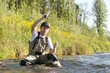 Angler beim Fliegenfischen