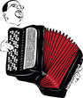 male musician playing the accordion