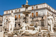 statues of fountain Pretoria in Palermo, Sicily