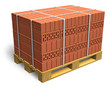Stacked Bricks On Wooden Shipp...
