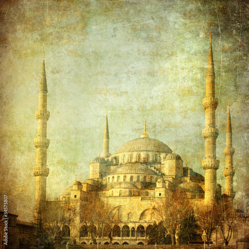 Foto: Vintage image of Blue Mosque, Istambul Vintage image of Blue Mosque, Istambul