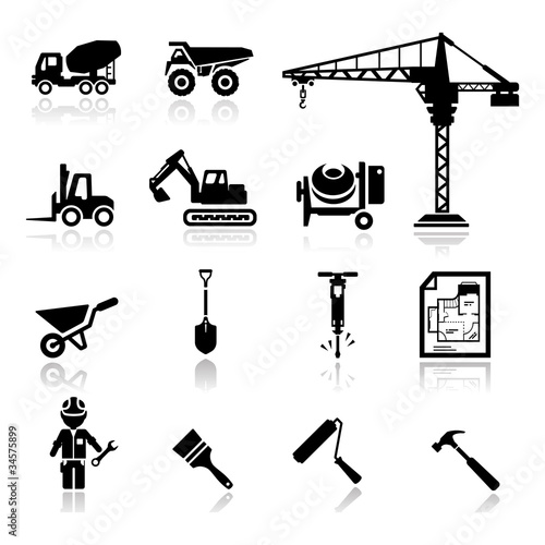 Vector: Icons set construction Icons set construction
