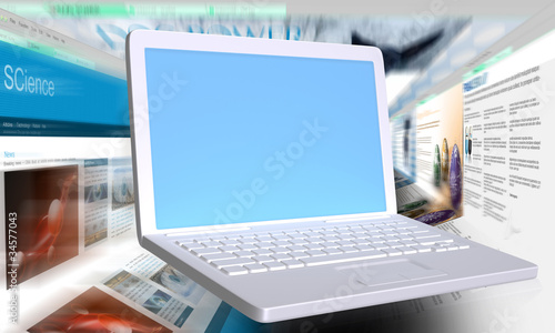 Illustration: Fast browsers and white laptop Fast browsers and white laptop