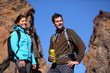 Young couple hiking