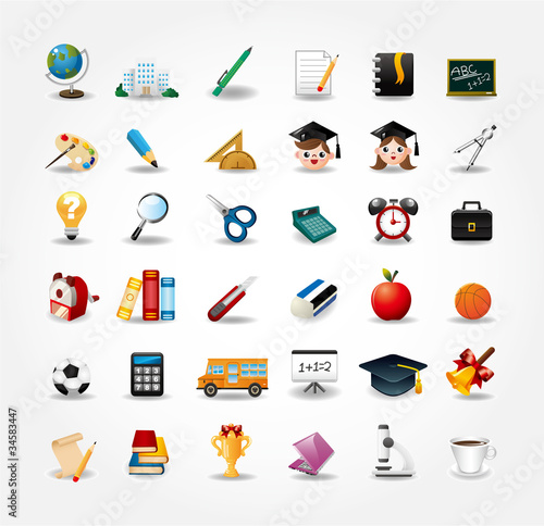 Vector: set of school icons,back to school button set of school icons,back to school button