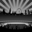 stadium and London skyline - vector