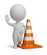 3d small people - traffic cone