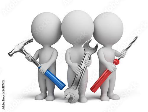 Illustration: 3d small people - repairers 3d small people - repairers