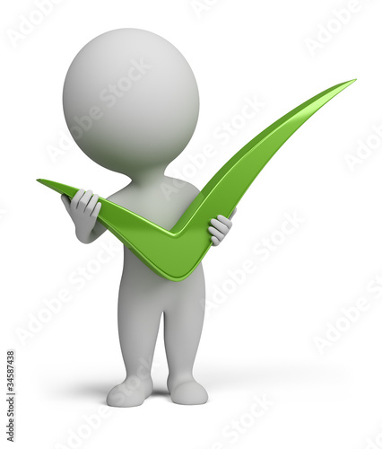 Illustration : 3d small people holding a positive symbol 3d small people holding a positive symbol