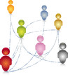 Social network people connection illustration