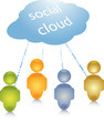 Social cloud people connection illustration