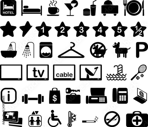 Illustration: Hotel icon set illustration Hotel icon set illustration