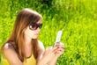Woman with cellular