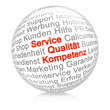 Service, Qualität, Kompetenz weiß