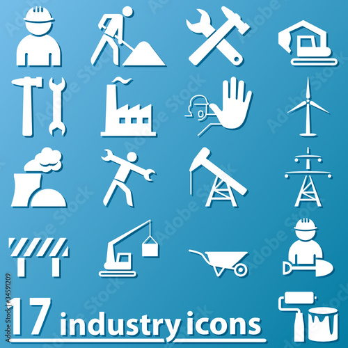 Vektor: Arbeit und Industrie - Zeichen Arbeit und Industrie - Zeichen