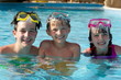Happy children in pool