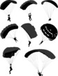 Vector: Big set of parachutists in flight Big set of parachutists in flight