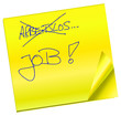 Haftnotiz - Arbeitslos - Job