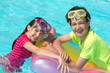Happy children in pool
