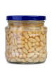White harricot beans conserved in the glass jar