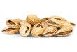 Few roasted cracked uzbek almonds