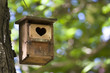 Bird house with the heart shapped entrance. Bird house with the heart shapped entrance.