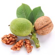 Photo: Green walnut; peeled walnut and its kernels. Green walnut; peeled walnut and its kernels.