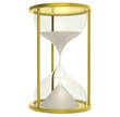 Time is Money. Hourglass made of Metal. Gold