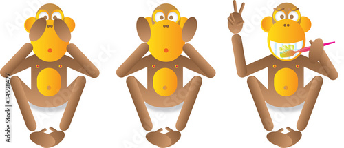 Illustration: three monkeys three monkeys