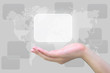 touch screen interface on women hand touch screen interface on women hand