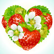 Vector strawberries in the shape of heart Vector strawberries in the shape of heart