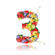Number three made from fruits. See others in my gallery Number three made from fruits. See others in my gallery