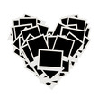 Pile of photos, heart shape, insert your pictures into frames