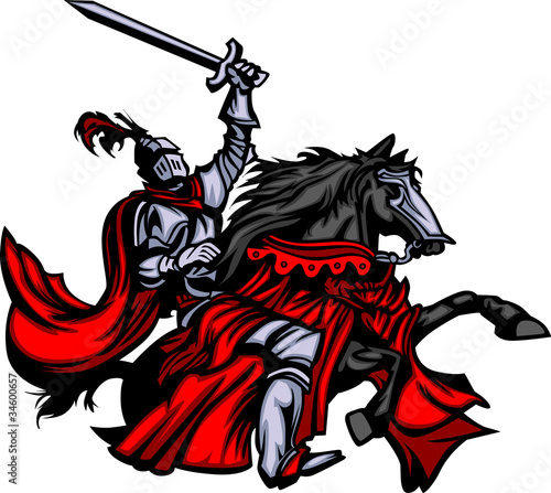 Knight Mascot on Horse