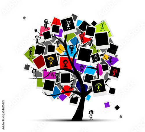Vector: Memories tree with photo frames, insert your picture Memories tree with photo frames, insert your picture