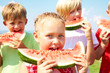 Children with watermelon