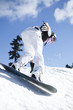 man snowboarding