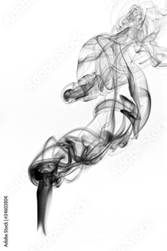 Photo: Dark smoke isolated. Dark smoke isolated.