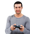 Guy playing a videogame