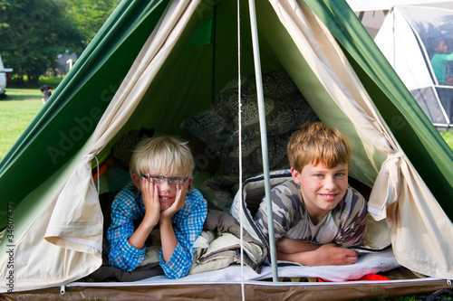 Photo: Boys in the tent Boys in the tent