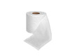 one roll of soft toilet paper isolated on white