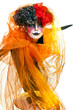 Woman mime with theatrical makeup. Studio shot.