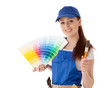 Female construction worker. Female construction worker.