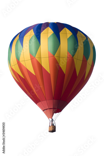Photo: Colorful hot-air balloon against white Colorful hot-air balloon against white
